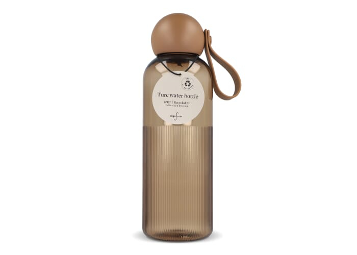 Bouteille personnalisée rPET 600ml Ture Sagaform Transparent Marron